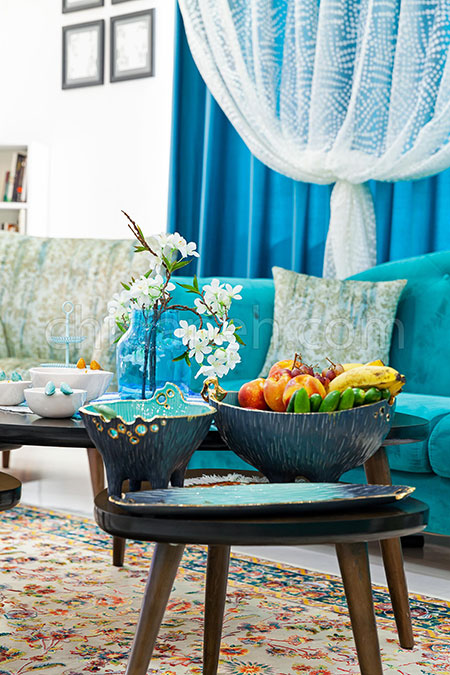 دکوراسیون آبی و سفید، خانه امیر و زهرا پر از آرامش است!