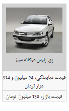 قیمت محصولات ایران خودرو در ۱۰ اسفند