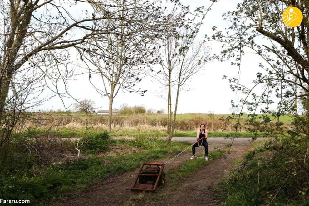 تصاویر| روش‌های خلاقانه ورزشکاران برای ورزش در قرنطینه