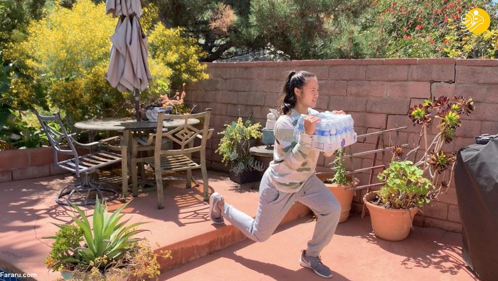 تصاویر| روش‌های خلاقانه ورزشکاران برای ورزش در قرنطینه