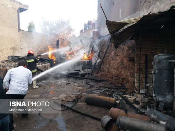 انفجار کارگاه گاز مایع در هشترود/ عکس