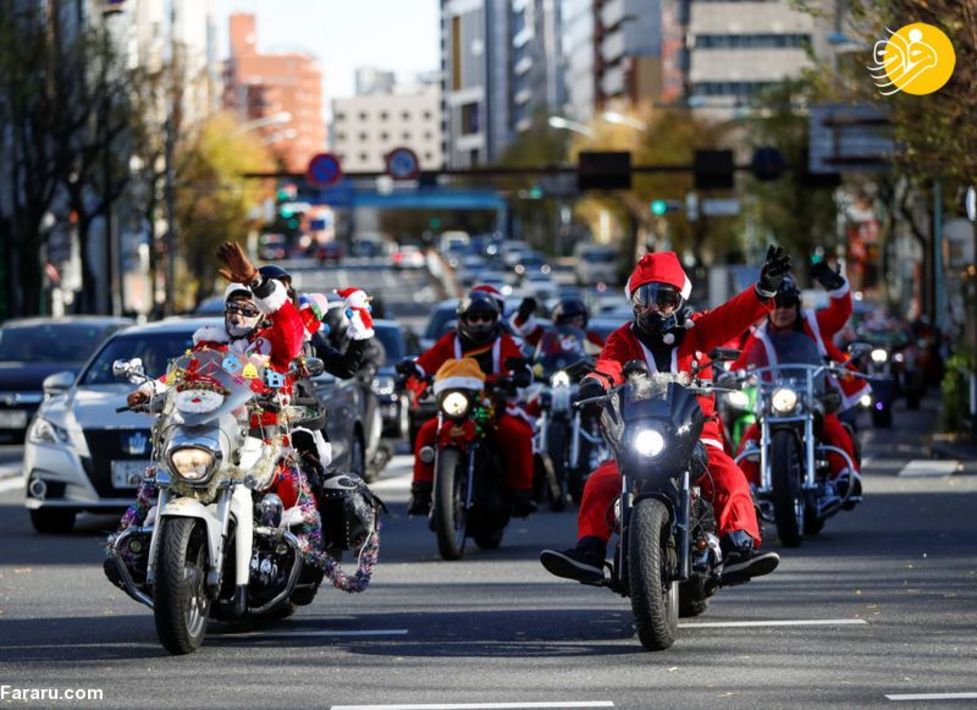 موتورسواری بابانوئل‌ها در محکومیت کودک آزاری/ تصاویر‌