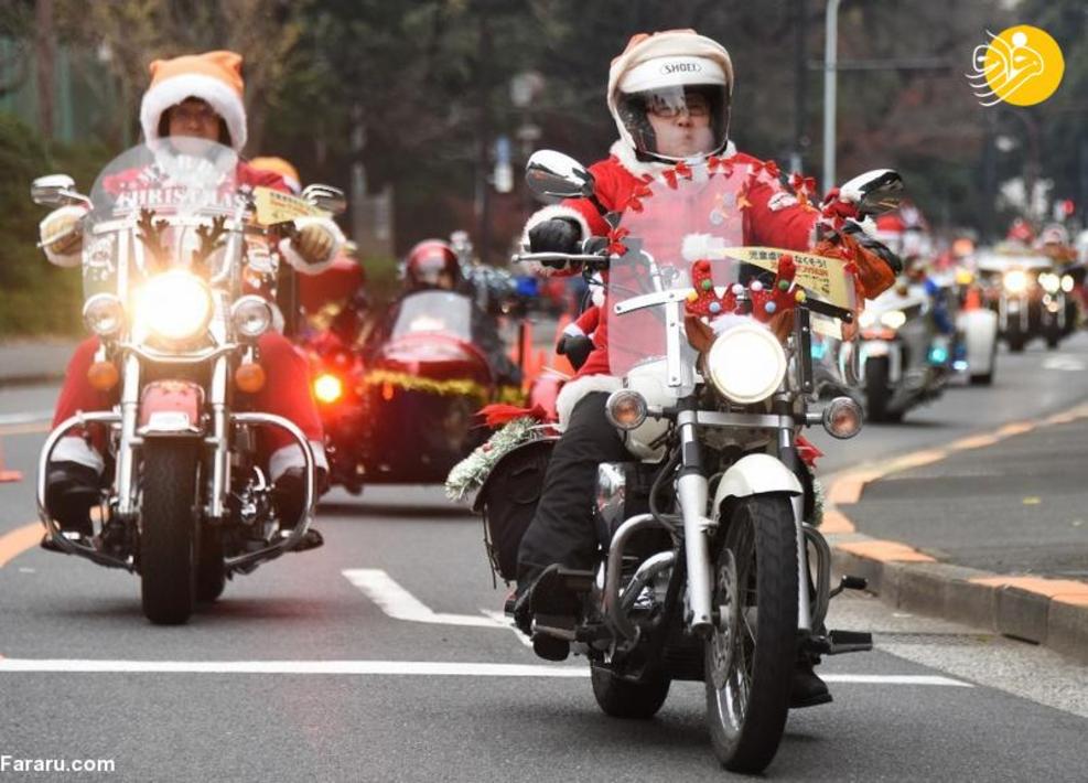 موتورسواری بابانوئل‌ها در محکومیت کودک آزاری/ تصاویر‌