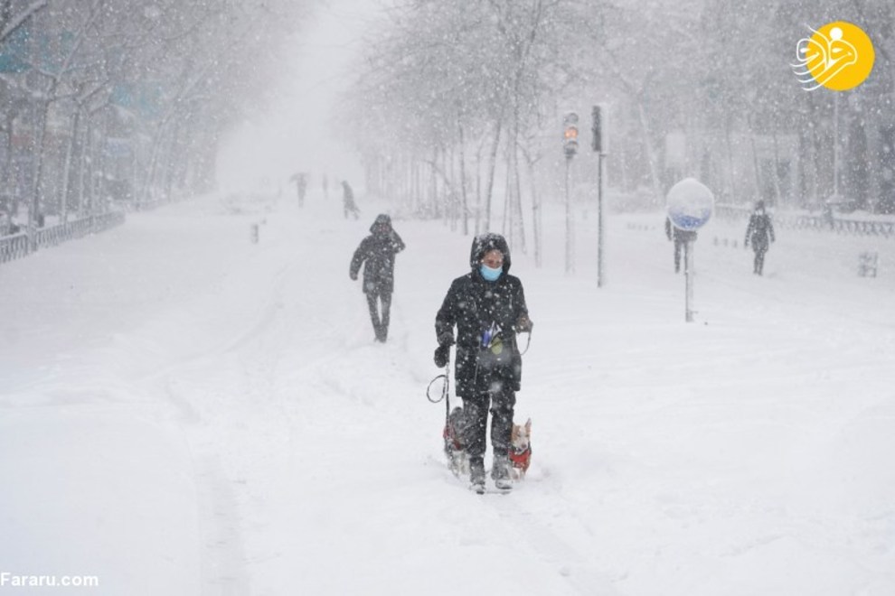 خیابان‌های مادرید پیست اسکی شد!/ تصاویر