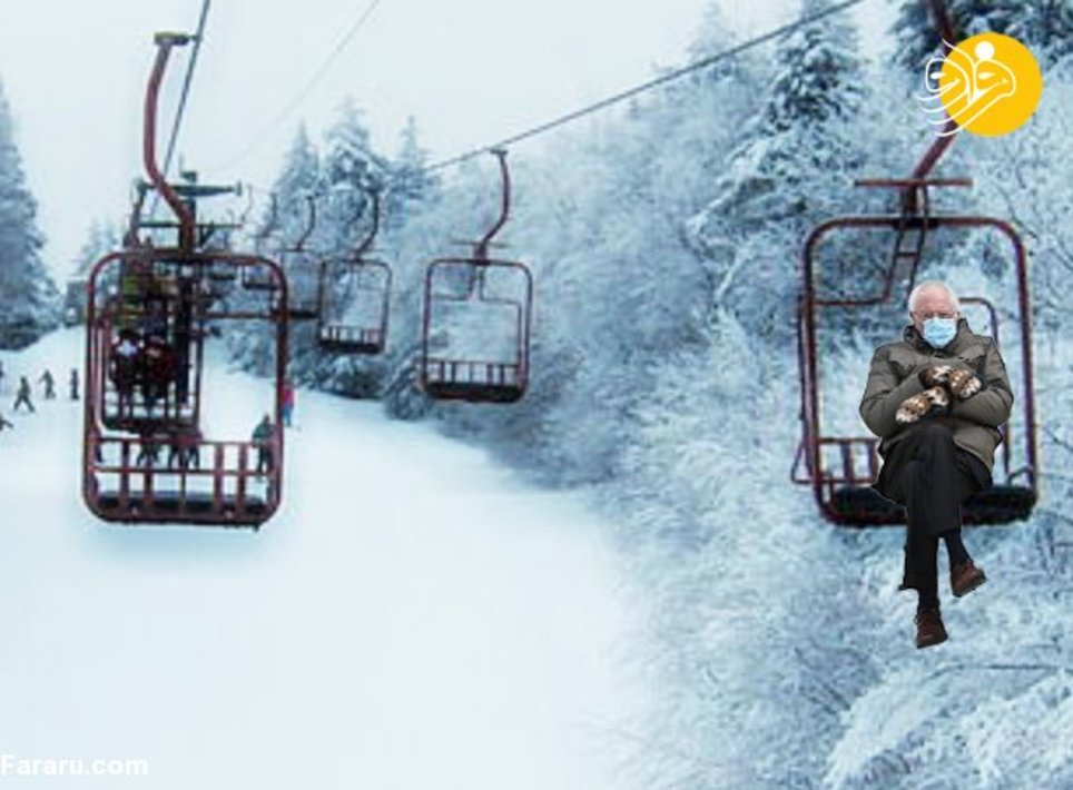 برنی سندرز با دستکش‌های بافتنی سوژه شد