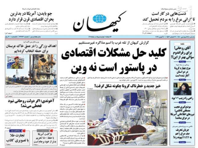 صفحه نخست روزنامه‌های امروز یکشنبه ۱۵ فروردین ۱۴۰۰