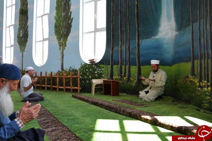 مسجدی که دست کمی از باغ‌های بهشتی ندارد+تصاویر