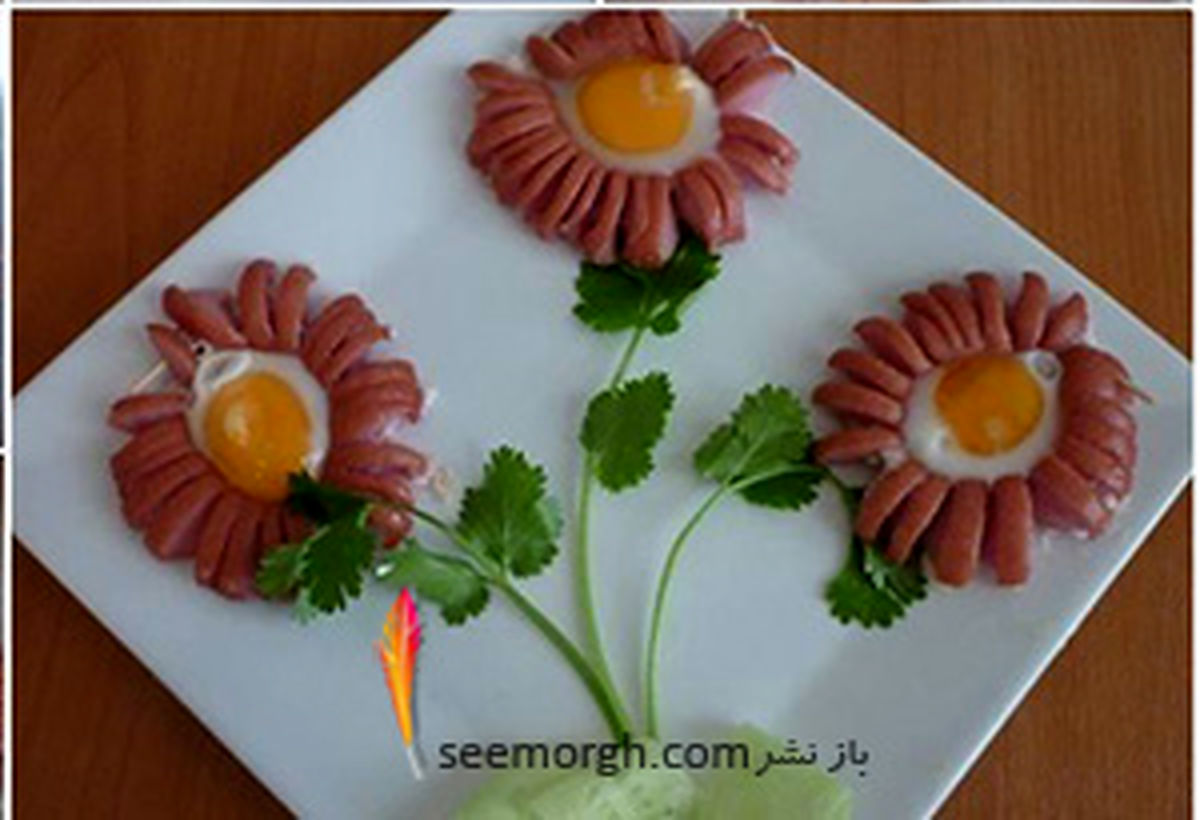 یک املت خوشمزه به شکل آفتابگران درست کنید