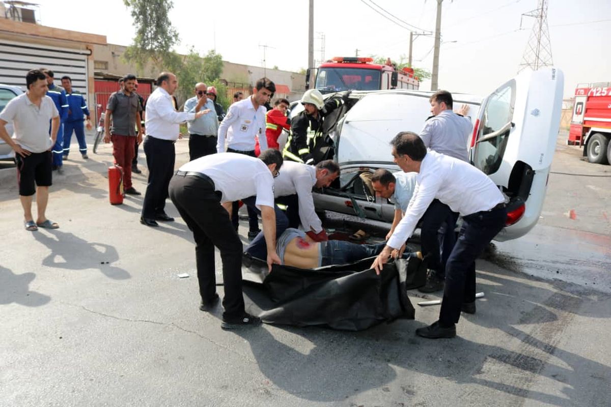 یک کشته در حادثه تصادف آبادان