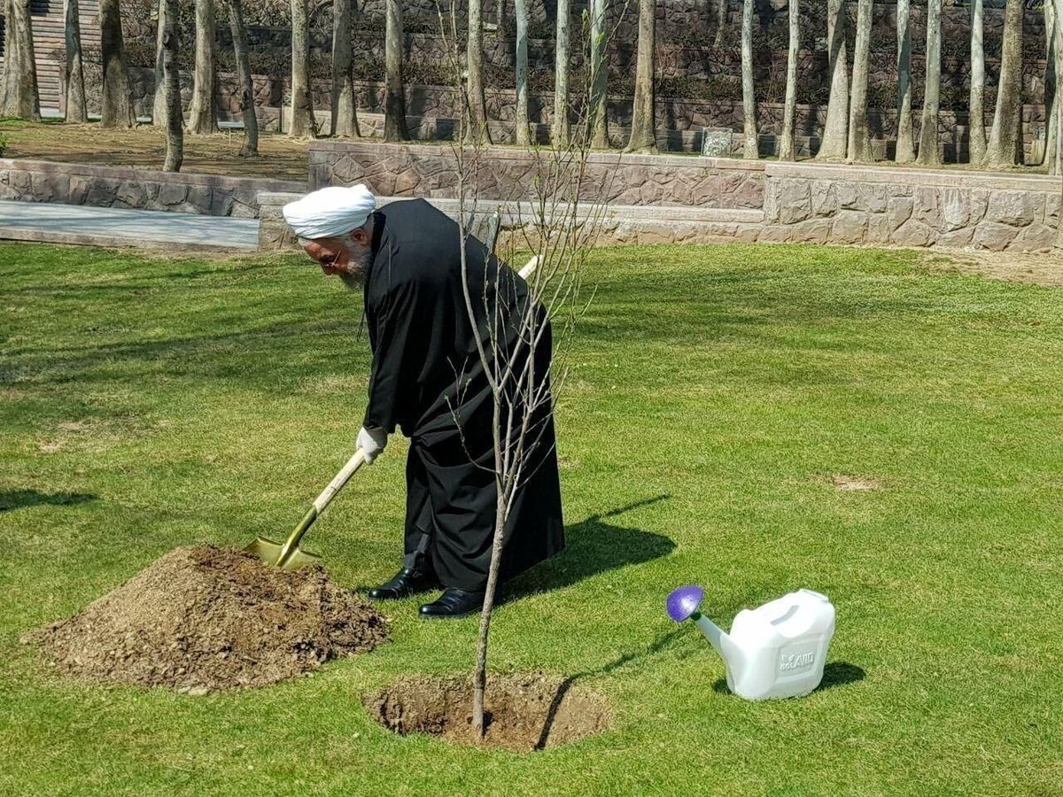 کاشت نهال توسط رییس جمهوری همزمان با روز درختکاری 