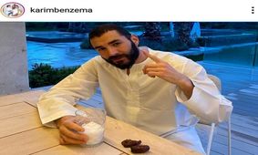 روزه گرفتن کریم بنزما در ماه شعبان +عکس