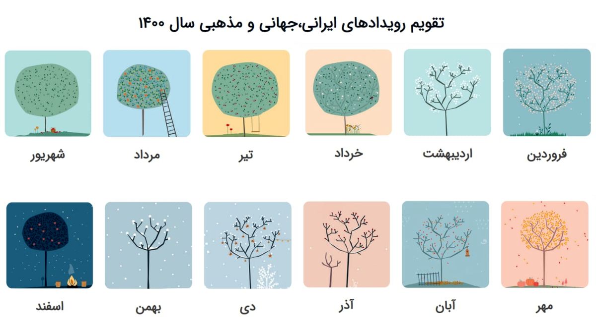 تقویم رویدادهای ایرانی، جهانی و مذهبی سال ۱۴۰۰