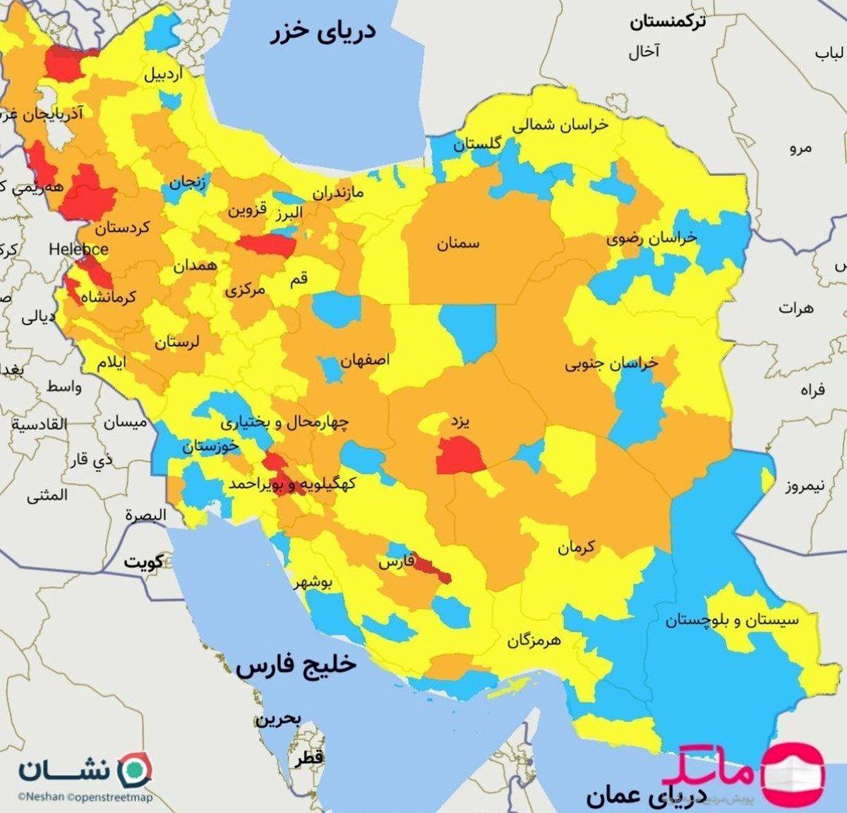 مروری بر رنگ بندی کرونایی این هفته/ وضعیت ناپایدار و افزایش شهرهای قرمز کرونایی