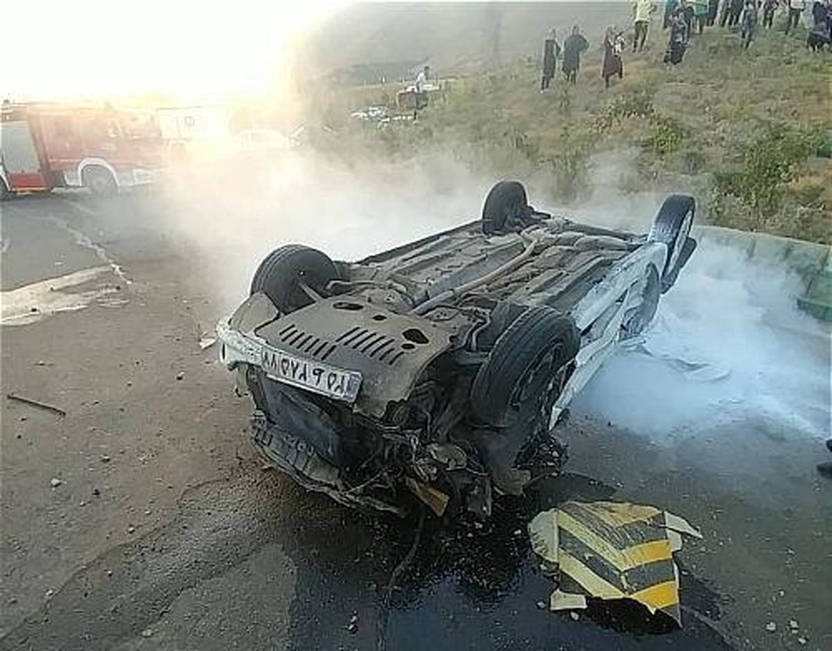 ۲ کشته در حادثه واژگونی ۲۰۶ در جاده فولاد آلیاژی یزد