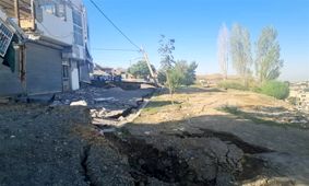 رانش زمین در منطقه حصار کرج/ ویدئو و تصاویر