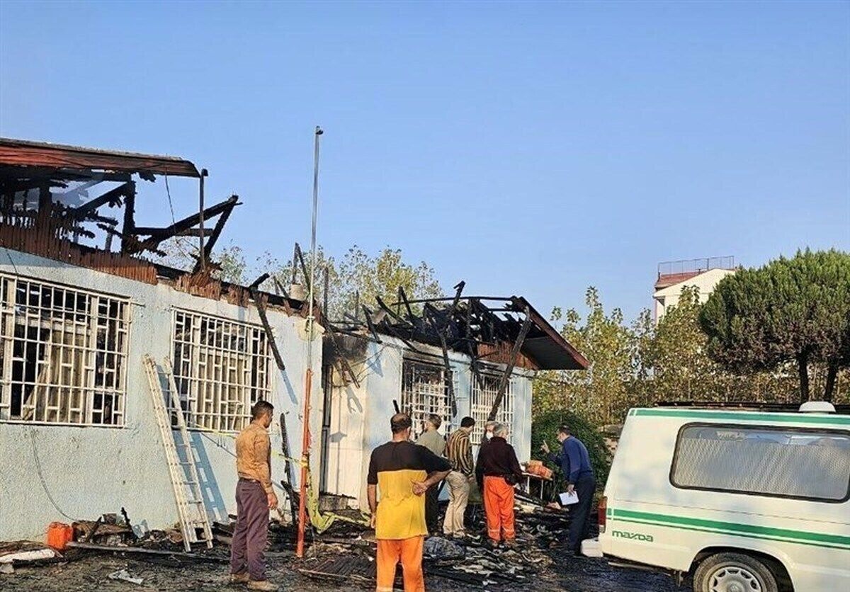 تحویل پیکر ۲۹ جان باخته حادثه آتش سوزی لنگرود