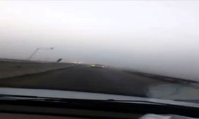 مه غلیظ در جاده هرسین کرمانشاه /فیلم