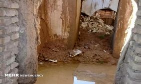 بقعه تاریخی ادریس نبی در دزفول براثر بارندگی فروریخت 