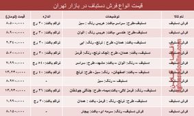 جدول/ قیمت فرش دستباف در بازار تهران