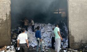 آتش در کارخانه شانه تخم مرغ گرمسار
