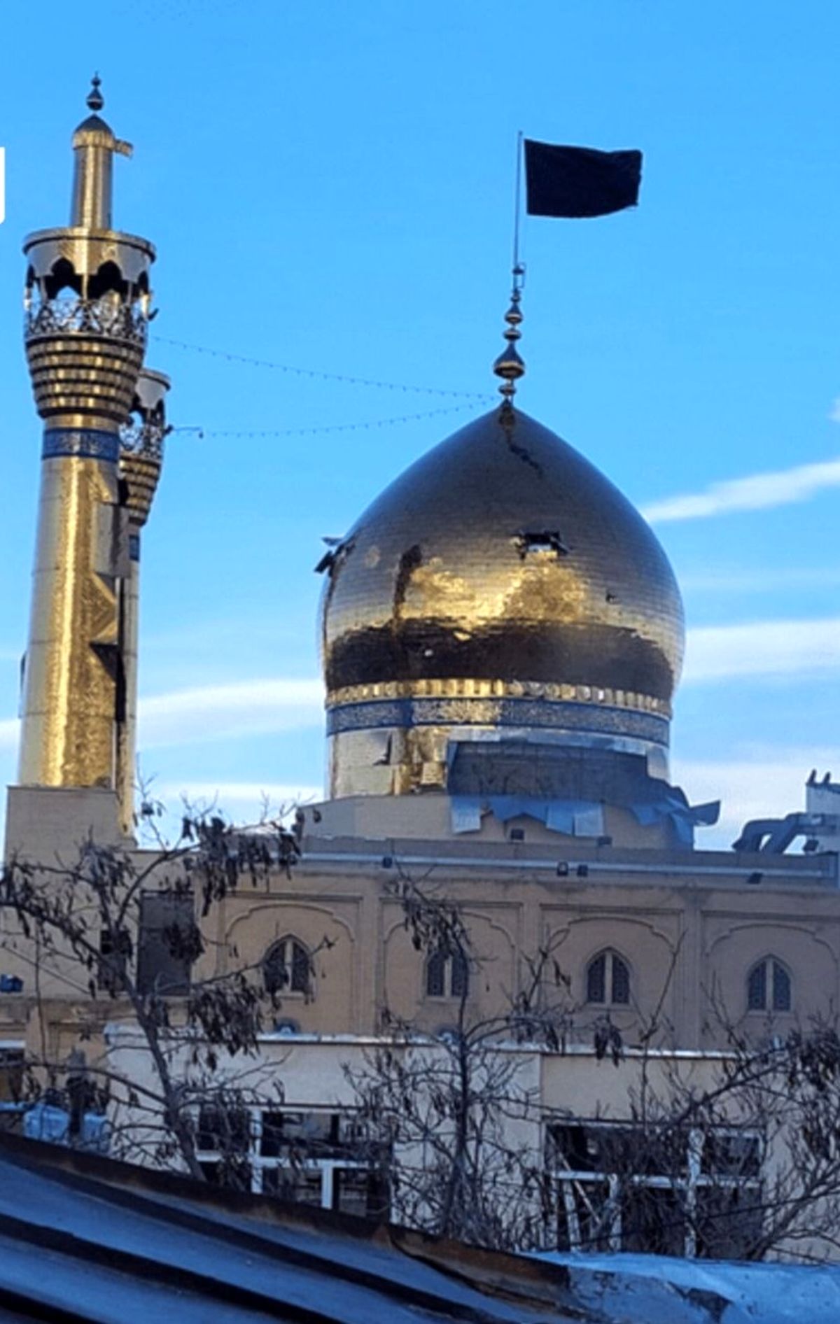 تصاویری تلخ از حسینیه اعظم زنجان پس از بمباران/ ویدئو